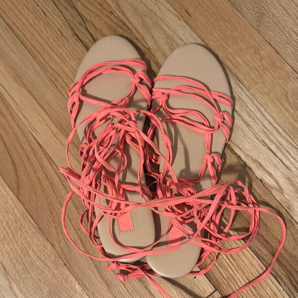 Forever 21 Coral Strappy Sandals